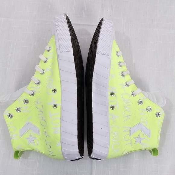Converse “Not A Chuck” High Top Sneakers Lime Volt Green Men’s 11 Limited Edit - Picture 7 of 12